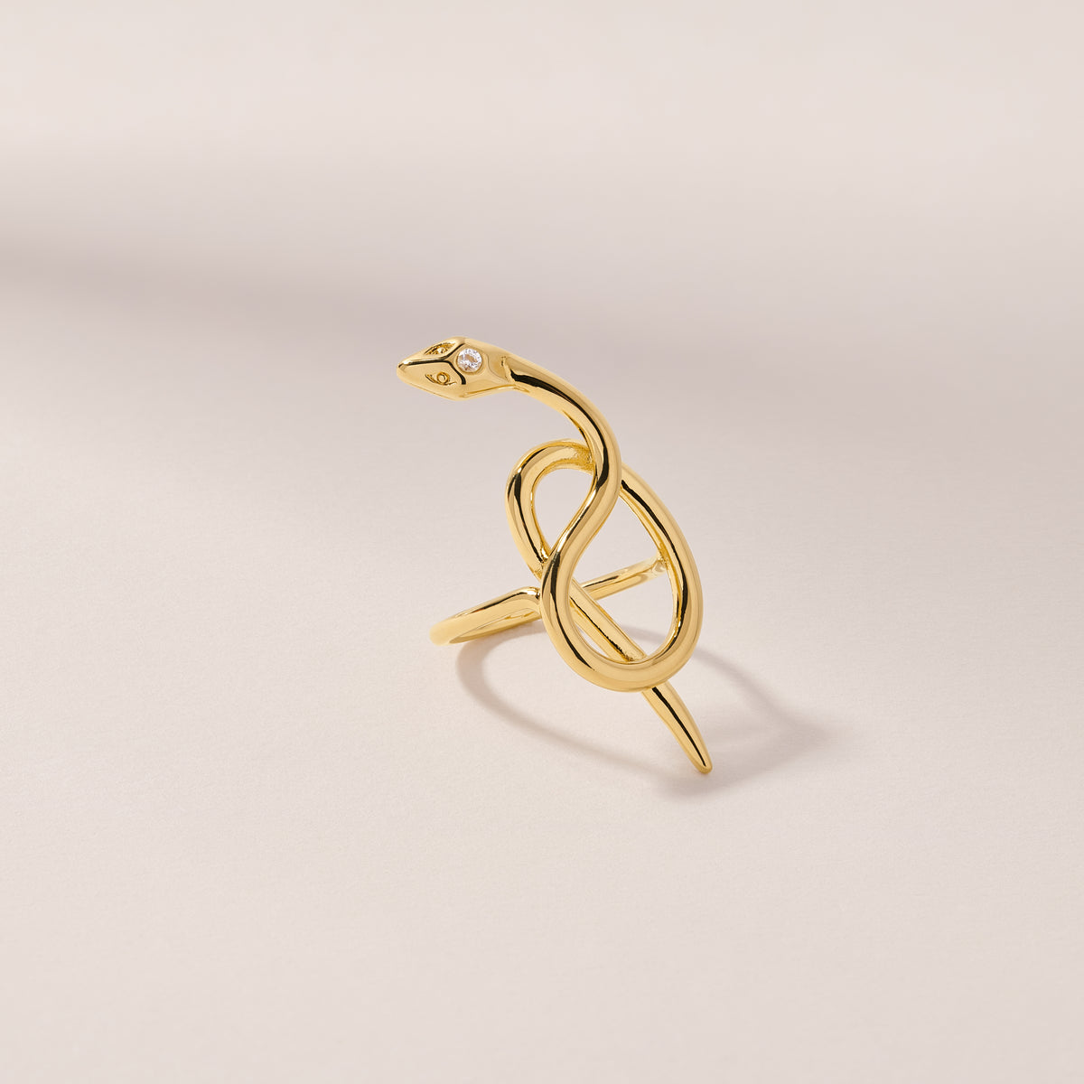 Coiled Serpent Snake Ring with Birthstone