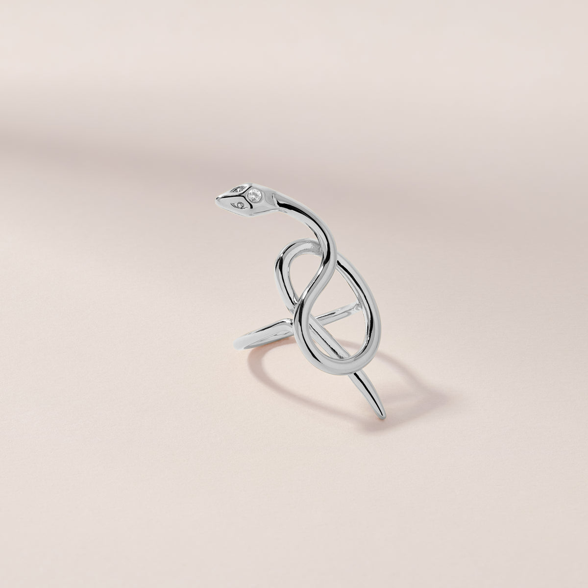 Coiled Serpent Snake Ring with Birthstone