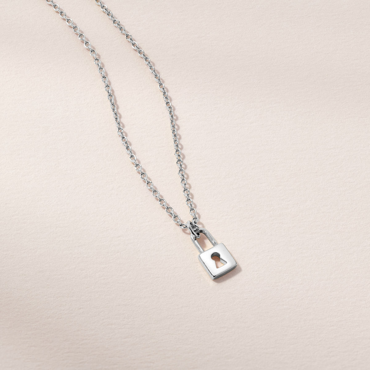 Tiny Lock Charm Necklace