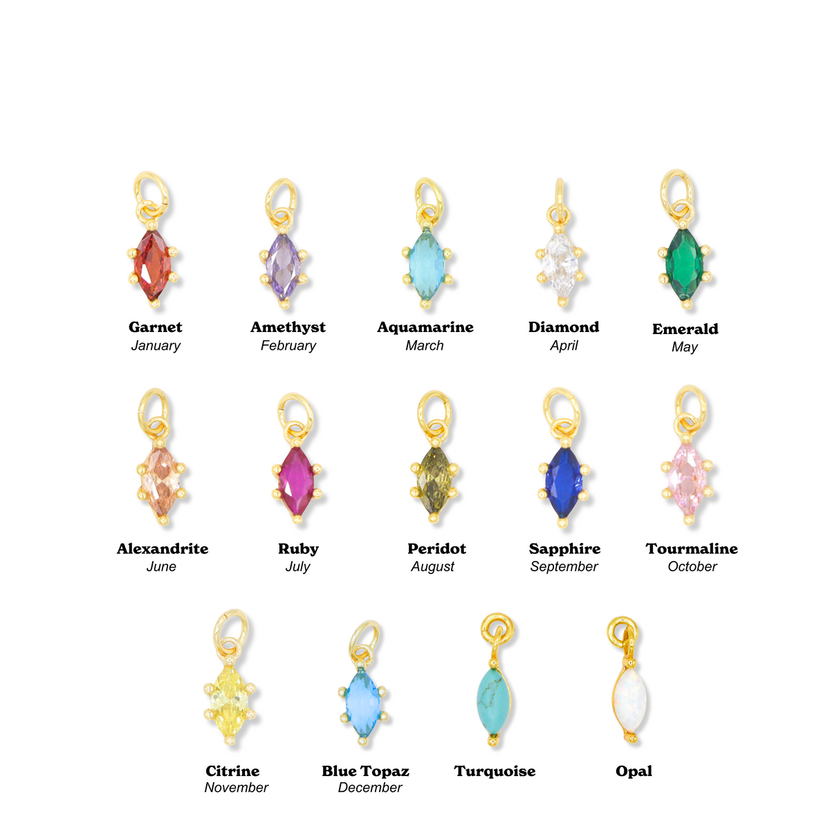 Marquis Birthstone Charm