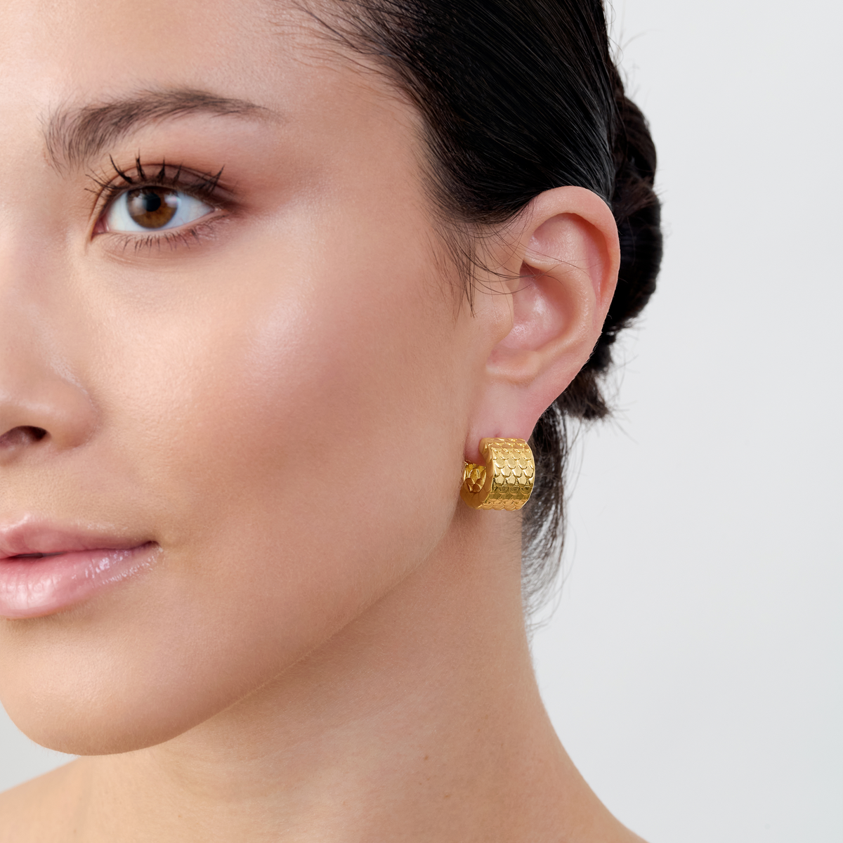 Snake Skin Huggie Earring