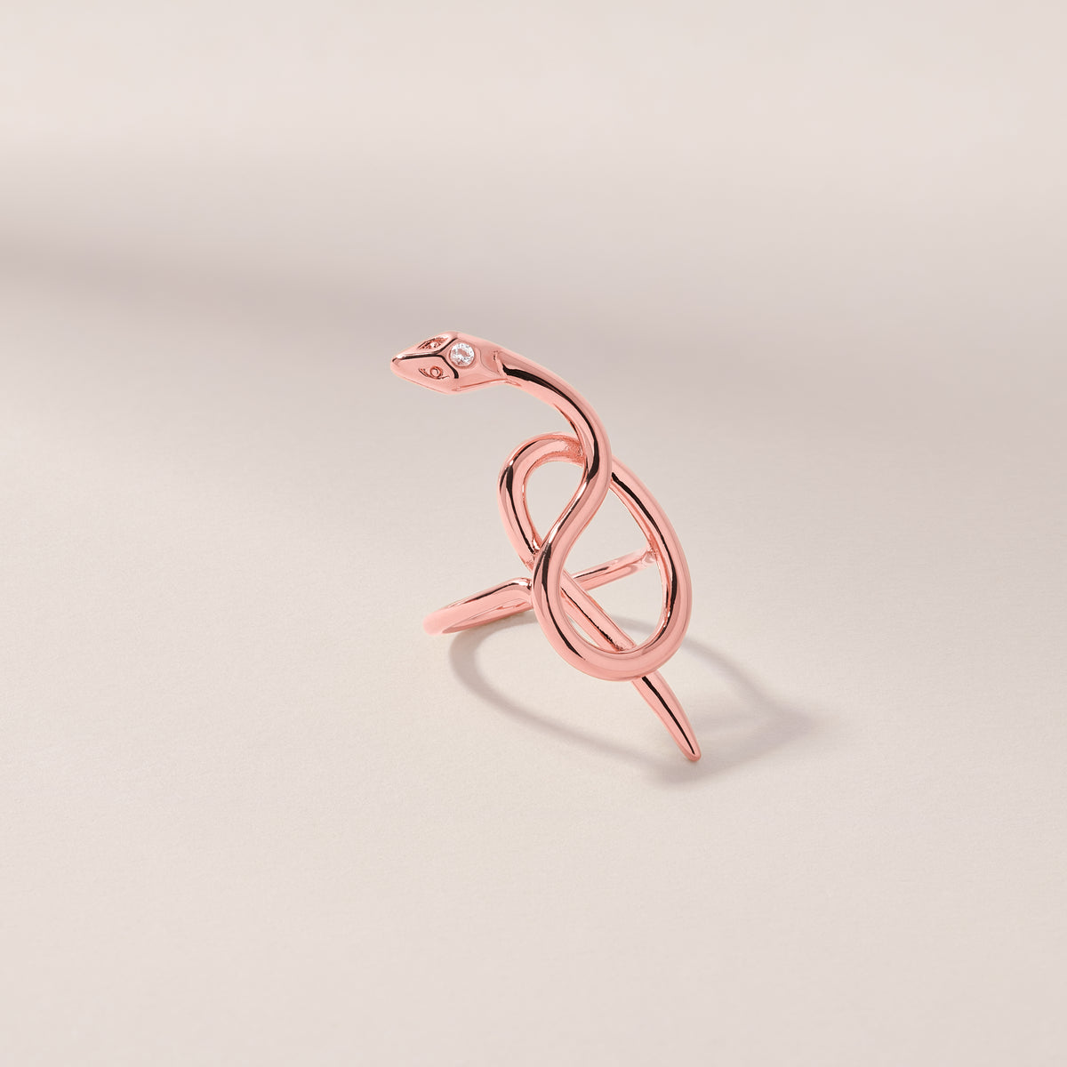 Coiled Serpent Snake Ring with Birthstone