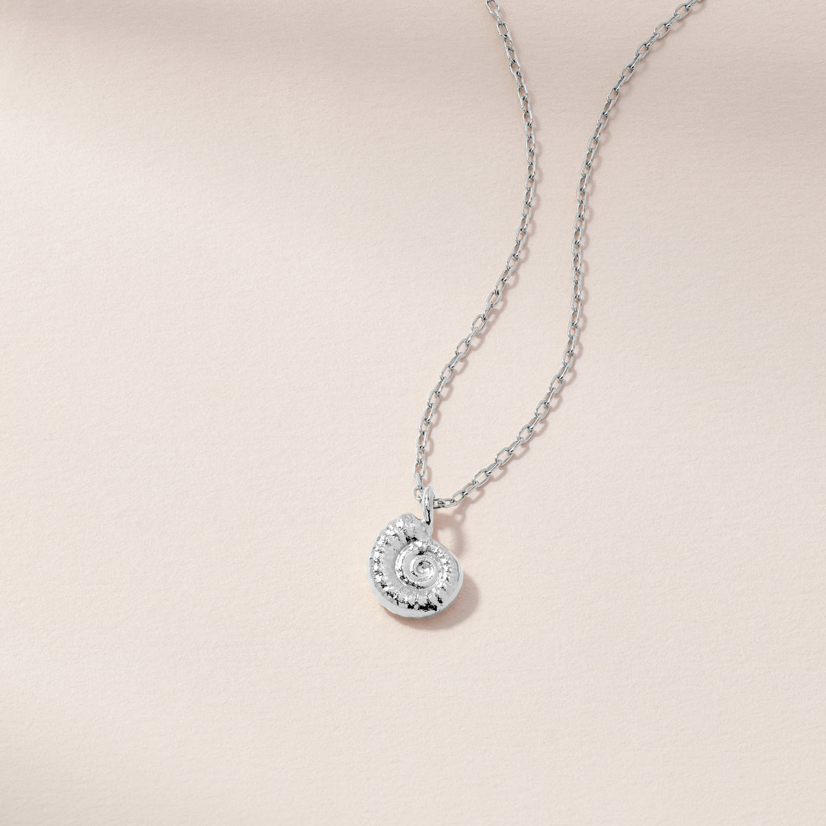 Tiny Ammonite Fossil Charm Necklace