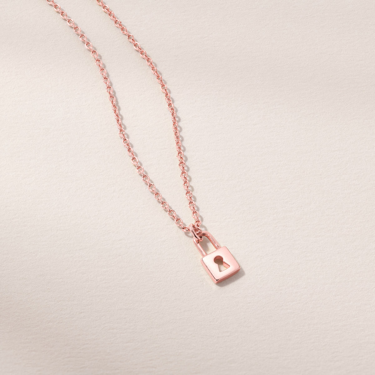 Tiny Lock Charm Necklace